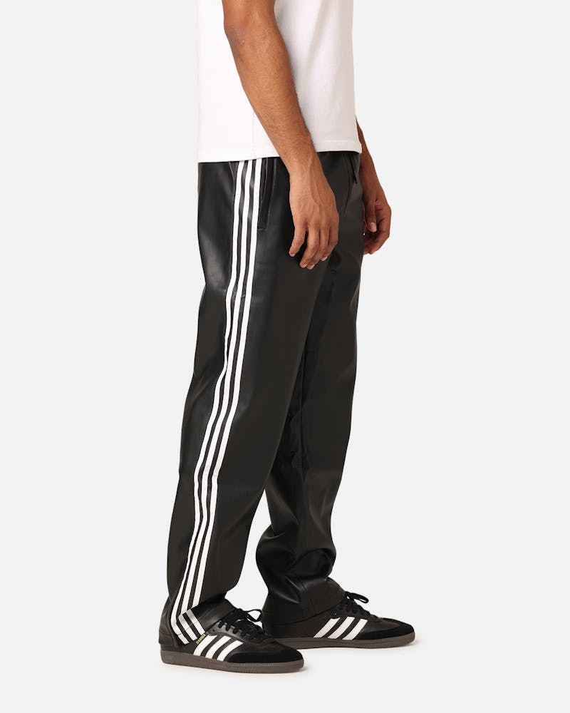Adidas Faux Leather Adicolour 3-Stripes Firebird Track Suit Pants Black - 2