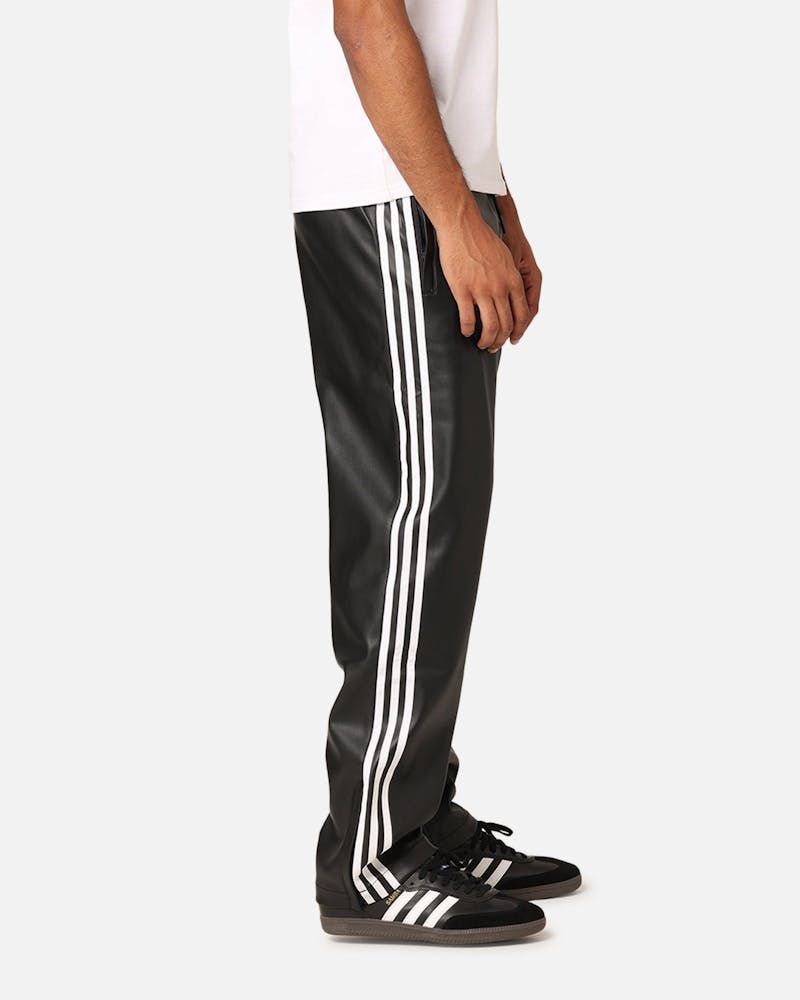 Adidas Faux Leather Adicolour 3-Stripes Firebird Track Suit Pants Black - 4