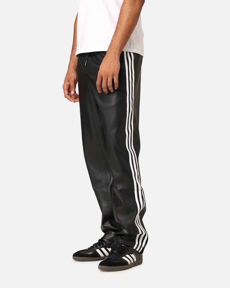 Adidas Faux Leather Adicolour 3-Stripes Firebird Track Suit Pants Black - 5