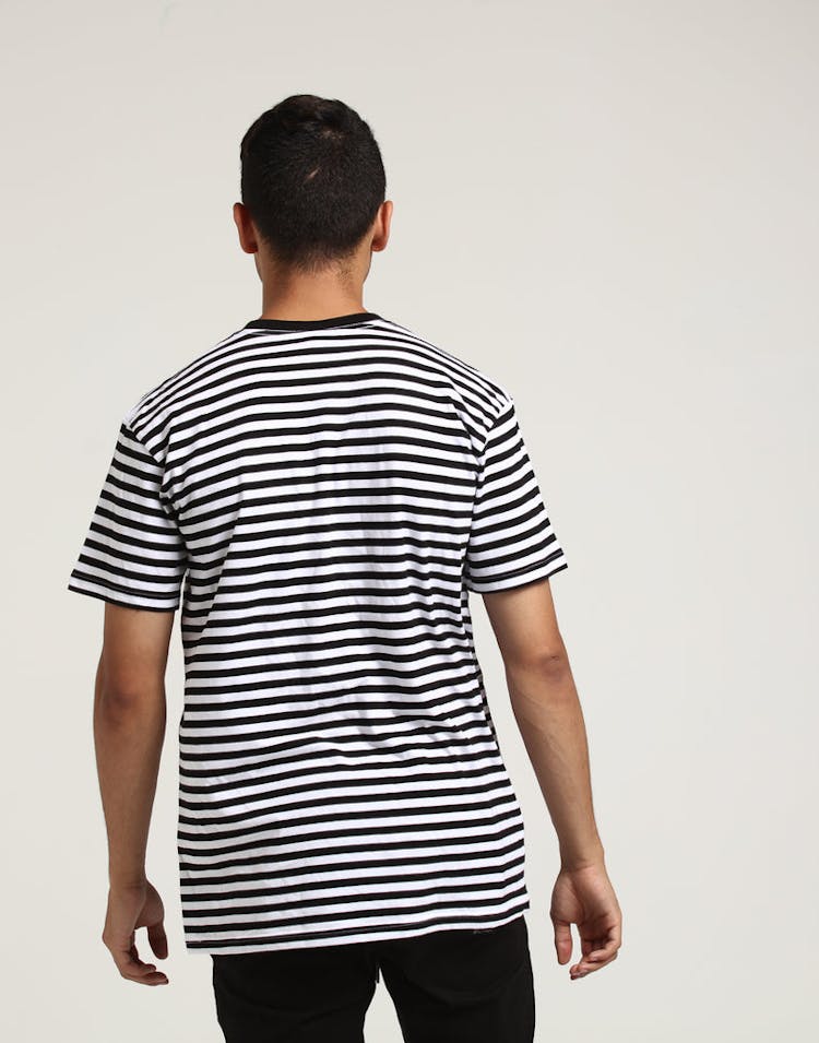 AS Colour Staple Stripe Tee Black/White
