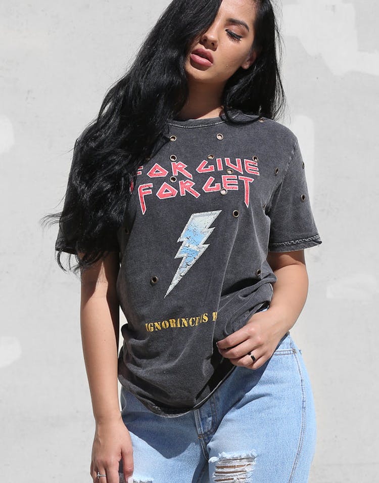 Nana Judy Bolt Boyfriend Tee Black Vintage
