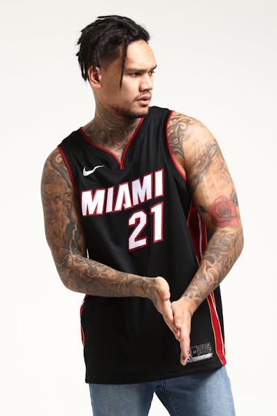 Hassan Whiteside #21 Miami Heat Nike Icon Edition Swingman Jersey Black/Red