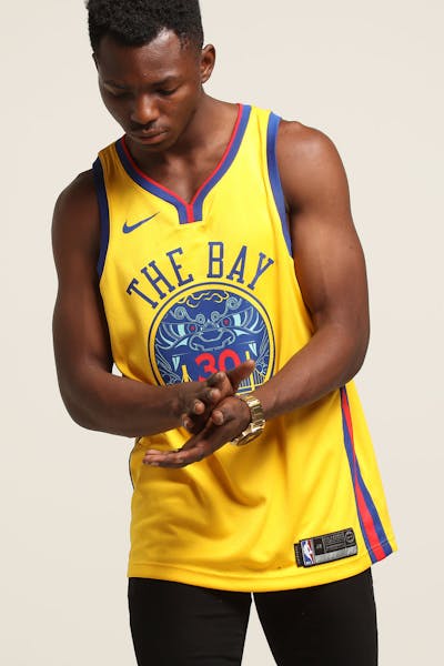 Nike Golden State Warriors #30 Stephen Curry City Edition Swingman Jersey Yellow