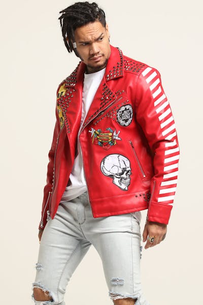Eternity BC/AD Here Comes The Pain Moto Jacket Red