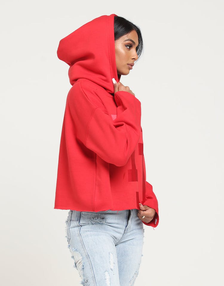 Tommy Jeans Women's TJ Raw Hem Dem Detail Hoodie Red