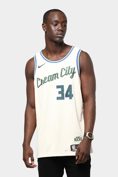 Nike Milwaukee Bucks Giannis Antetokounmpo #34 City Edition Swingman Jersey Flat Opal
