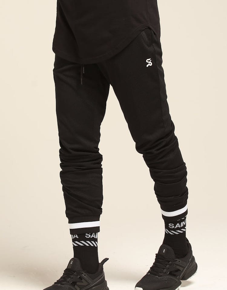 Saint Morta MESH BASKETBALL TRACKPANT Black/White