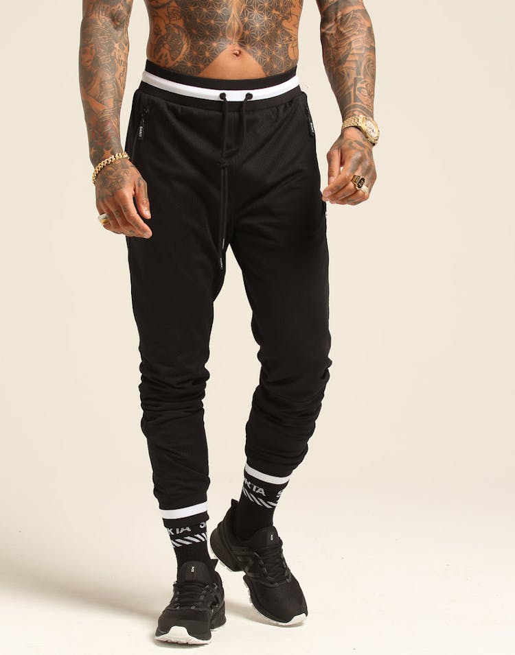 Saint Morta MESH BASKETBALL TRACKPANT Black/White