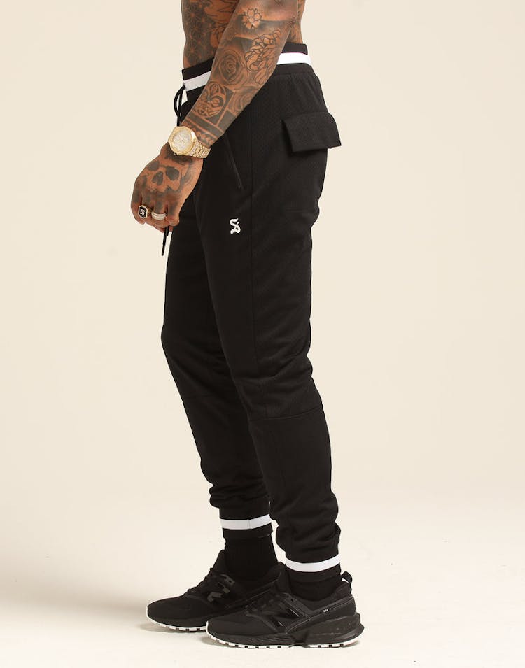 Saint Morta MESH BASKETBALL TRACKPANT Black/White