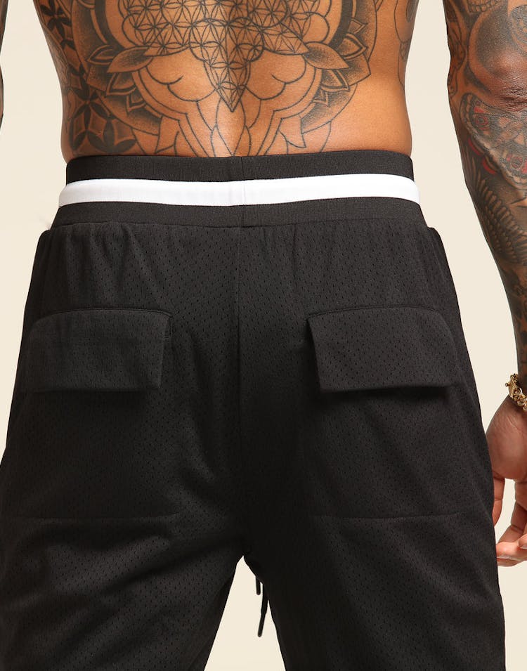 Saint Morta MESH BASKETBALL TRACKPANT Black/White