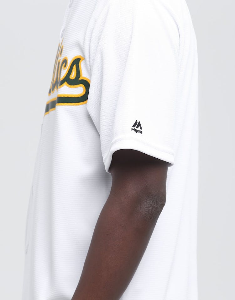 MAJESTIC ATHLETIC OAKLAND ATHLETICS COOL-BASE BASEBALL JERSEY WHITE