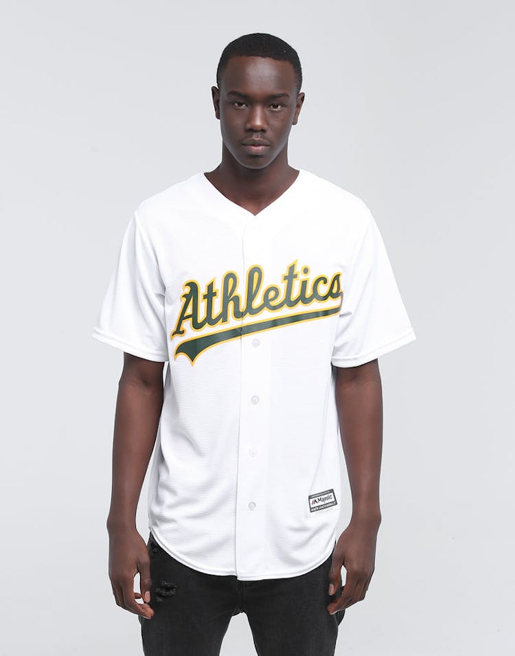 MAJESTIC ATHLETIC OAKLAND ATHLETICS COOL-BASE BASEBALL JERSEY WHITE