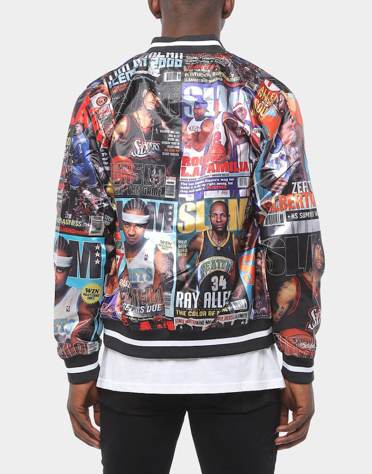 Mitchell & Ness Slam Light Satin Jacket Black/Multi-Coloured