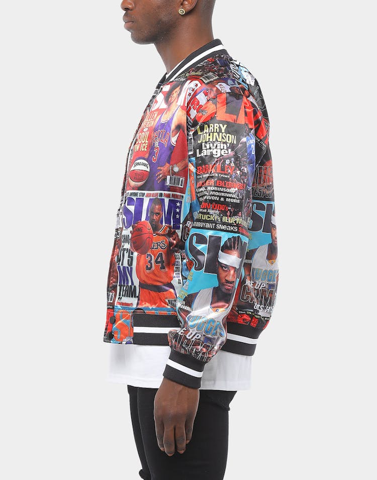 Mitchell & Ness Slam Light Satin Jacket Black/Multi-Coloured