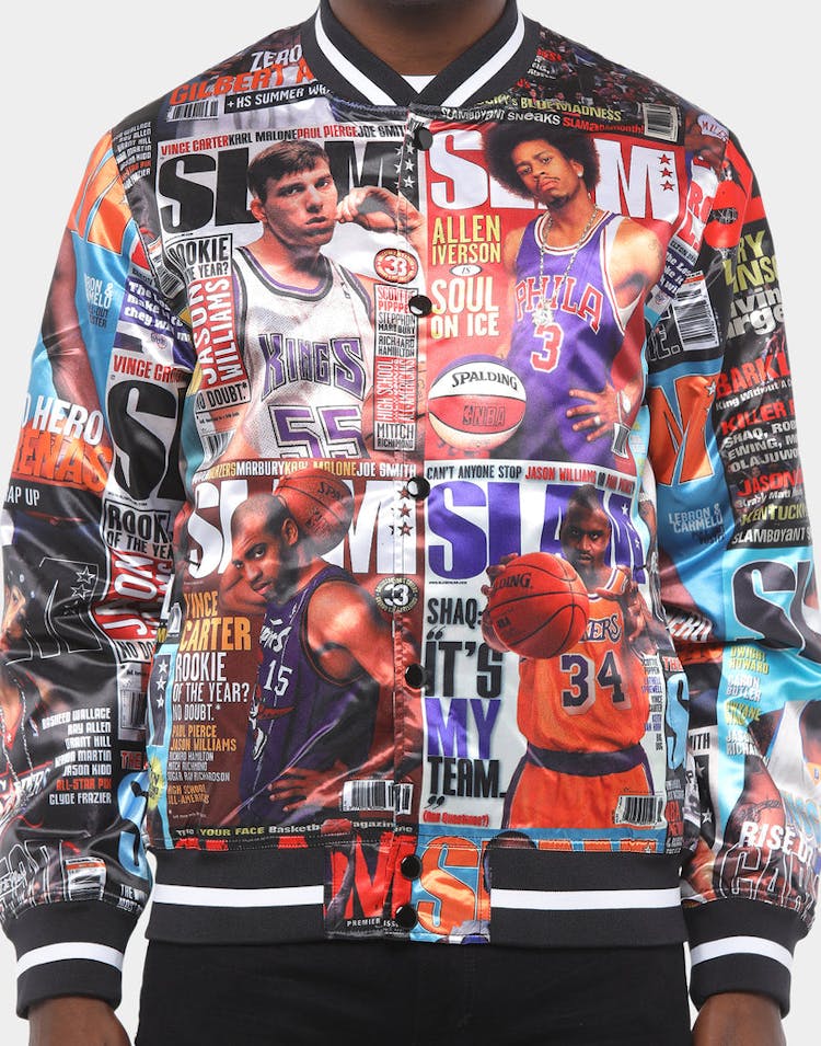 Mitchell & Ness Slam Light Satin Jacket Black/Multi-Coloured