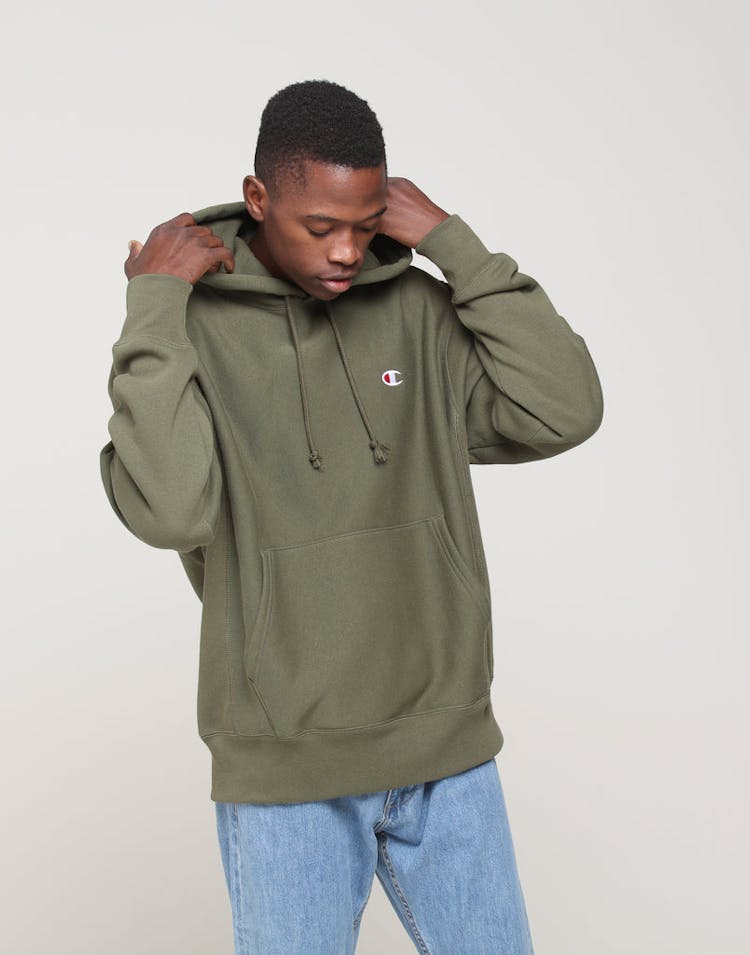 Champion Reverse Weave Hoodie Hiker Green
