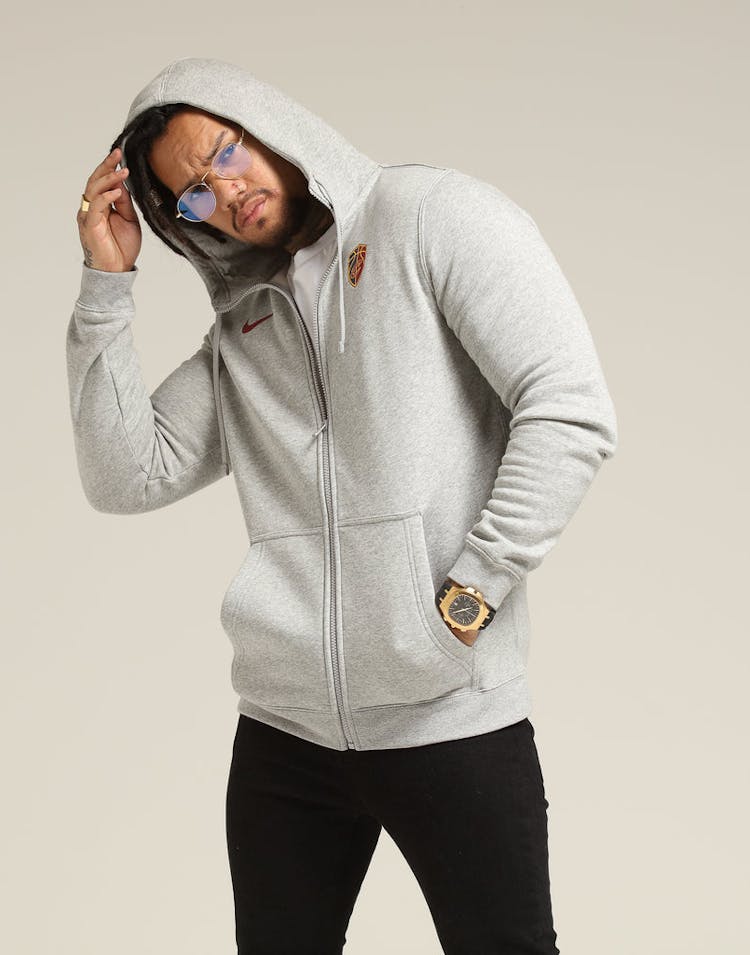 Nike Cleveland Cavaliers Hoodie FZ Essential Spring Hood Heather Grey/Red