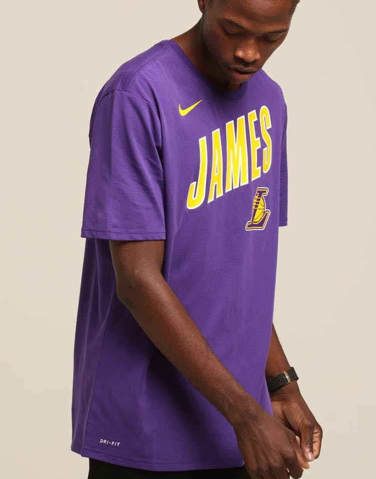 Nike Los Angeles Lakers LeBron James #23 Dri Fit Tee Purple