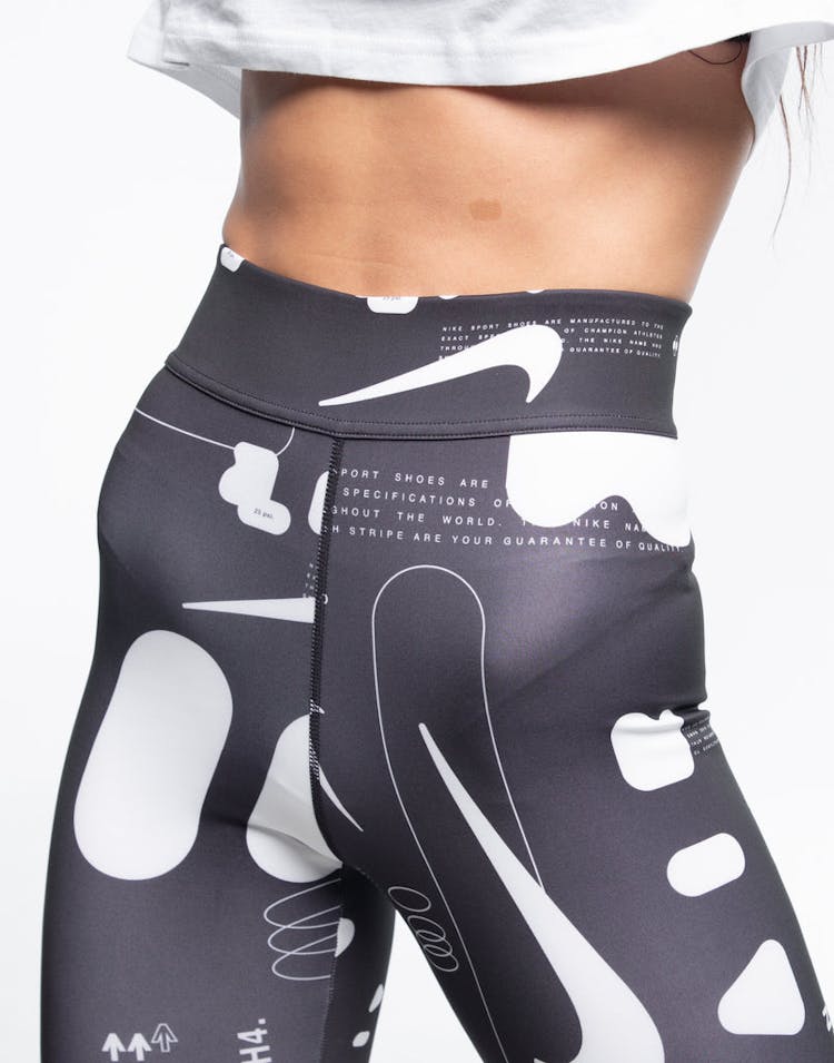 NIKE WOMEN'S AIR PRINTED LEGGINGS BLACK/WHITE