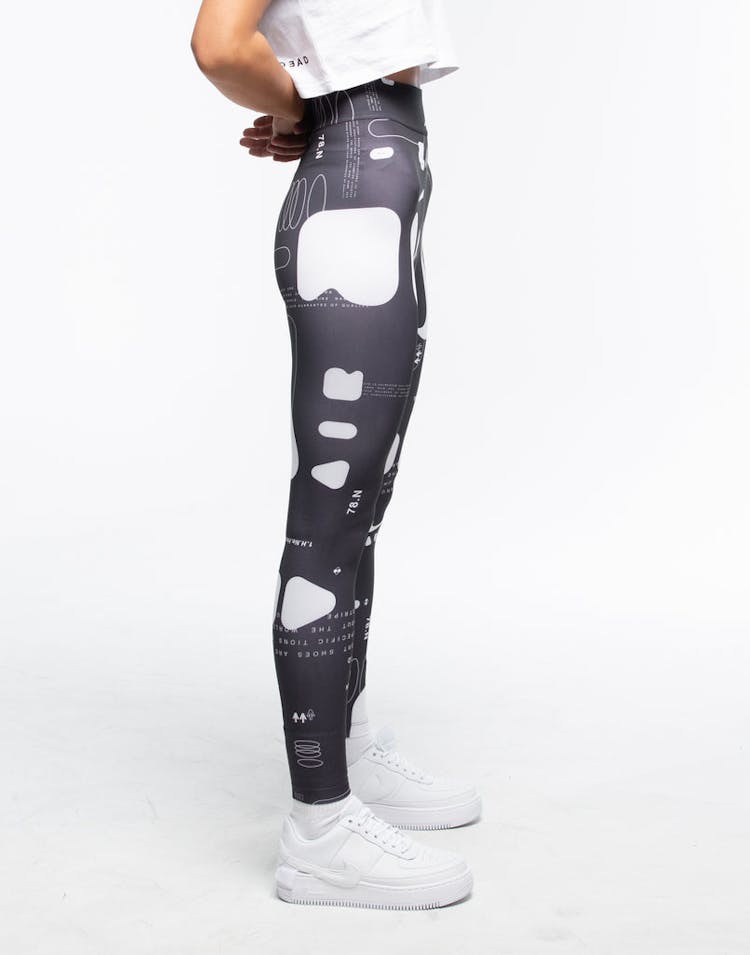 NIKE WOMEN'S AIR PRINTED LEGGINGS BLACK/WHITE