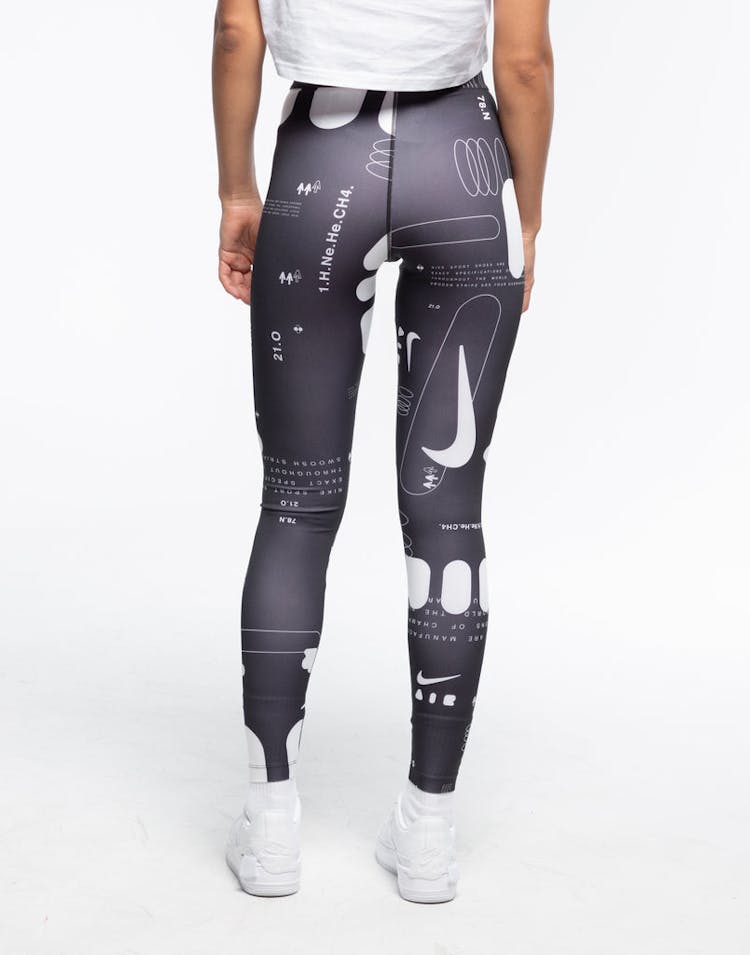 NIKE WOMEN'S AIR PRINTED LEGGINGS BLACK/WHITE