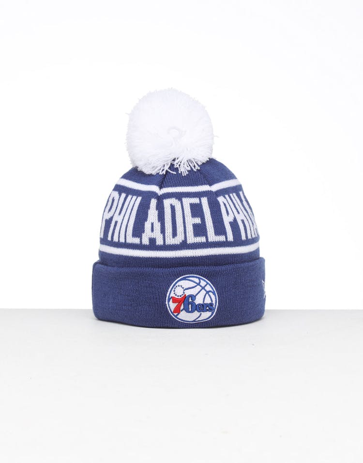 New Era Kids Philadelphia 76ers 6Dart Pom Knit Blue
