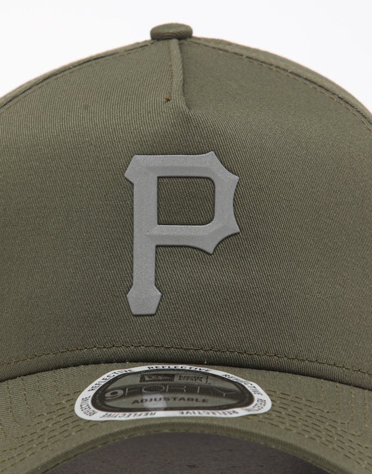 New Era Pittsburgh Pirates 9FORTY A-Frame Reflective Logo Snapback Olive/3M