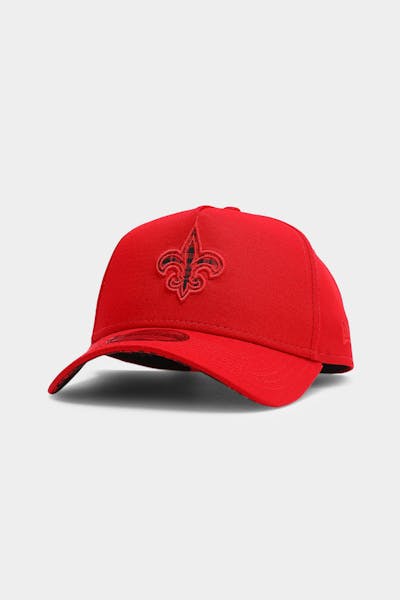 New Era New Orleans Saints Applique 9FORTY A-Frame Snapback Scarlet/Red Tarta