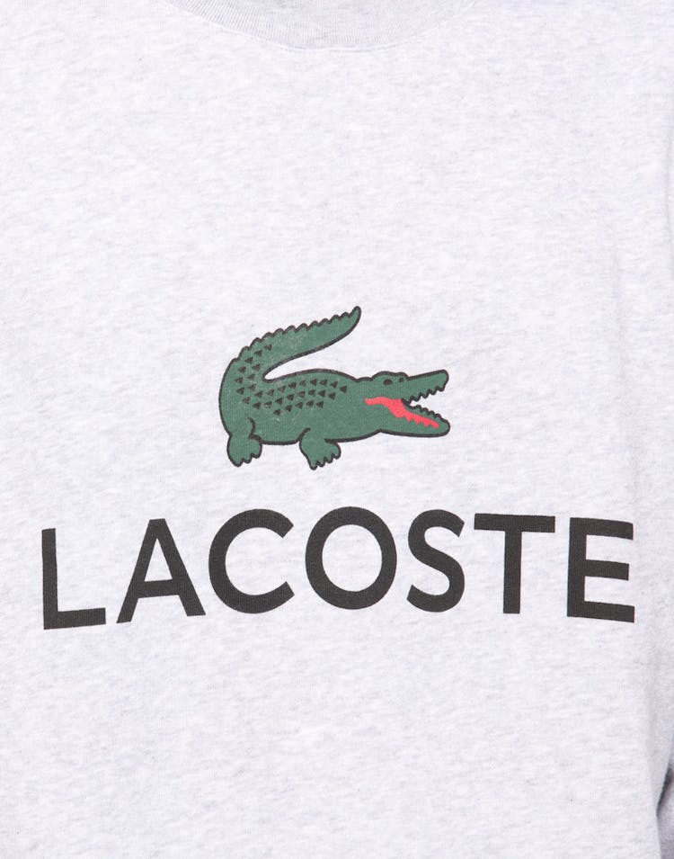 Lacoste Crew Neck Logo Sweat Silver