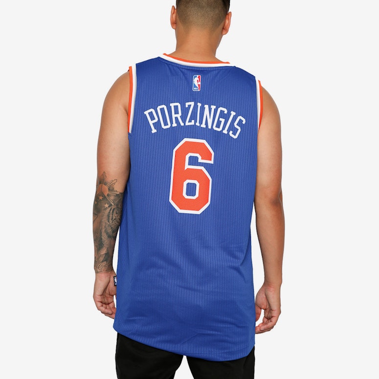 Adidas Performance New York Knicks Kristaps Porziņģis '6' Swingman Jersey Blue