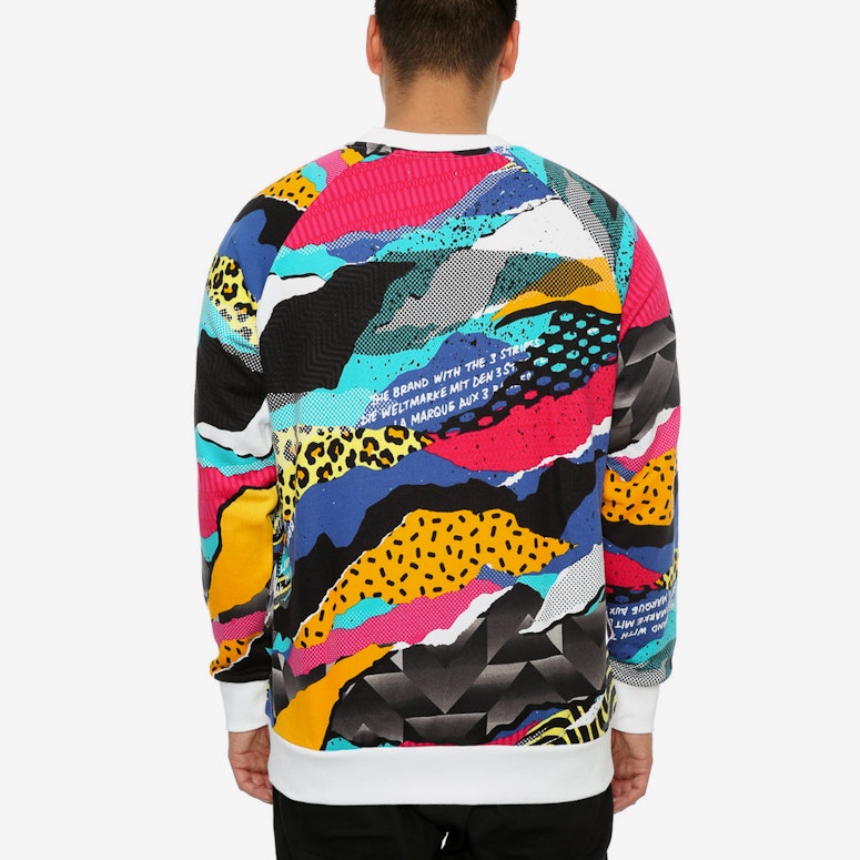 Adidas Originals Trefoil Allover Print Crew Sweatshirt Multi-coloured