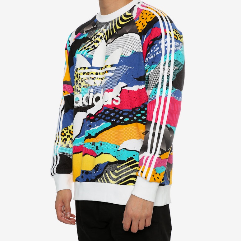 Adidas Originals Trefoil Allover Print Crew Sweatshirt Multi-coloured