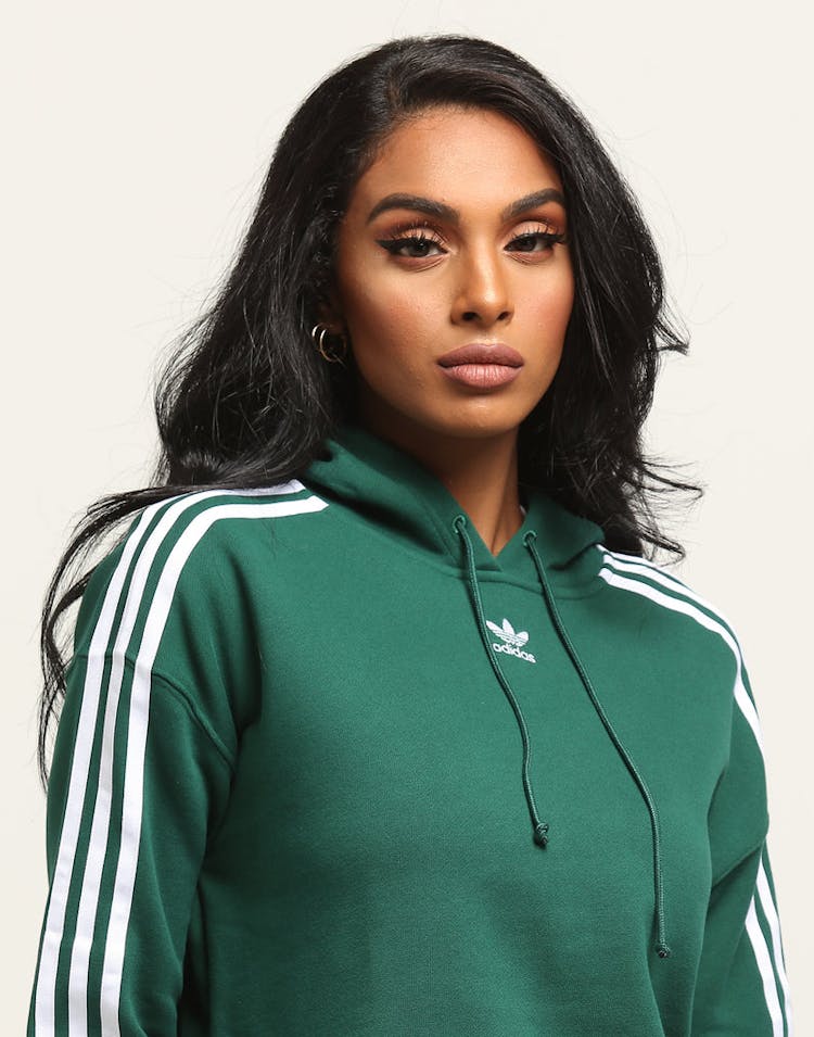 Adidas Women's Cropped Hoodie Dark Green