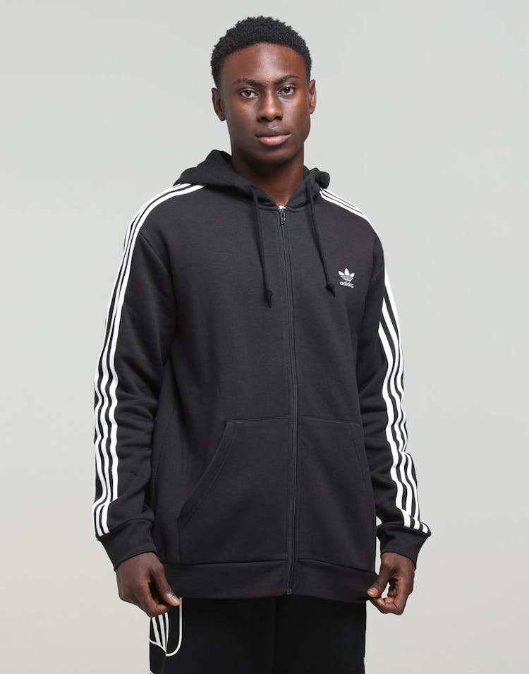 Adidas 3-Stripe Full Zip Hood Black