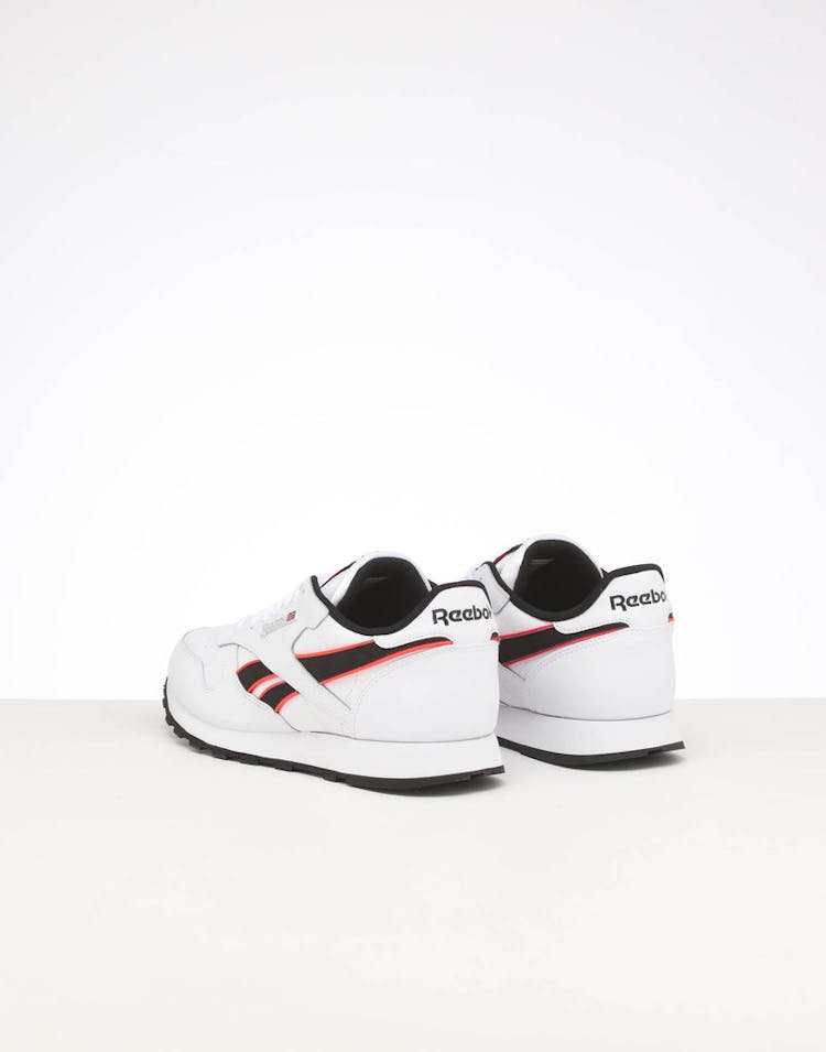 REEBOK CL LEATHER MU WHITE/NEON RED/BLACK