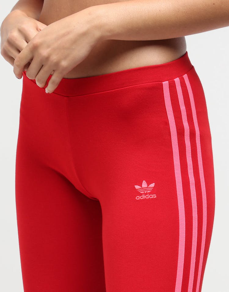 Adidas Women's 3 Stripe Tights Scarlet