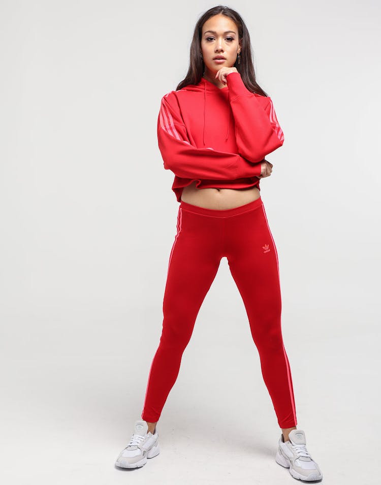 Adidas Women's 3 Stripe Tights Scarlet