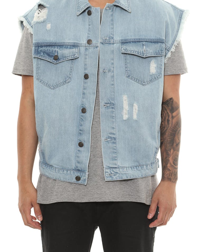 Saint Morta Oversized Denim Vest Light Blue