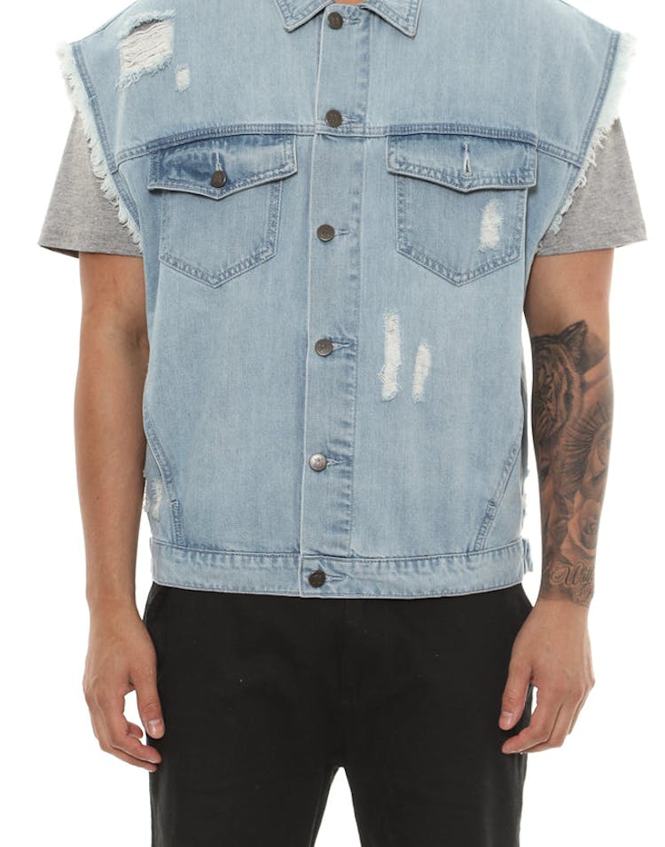 Saint Morta Oversized Denim Vest Light Blue