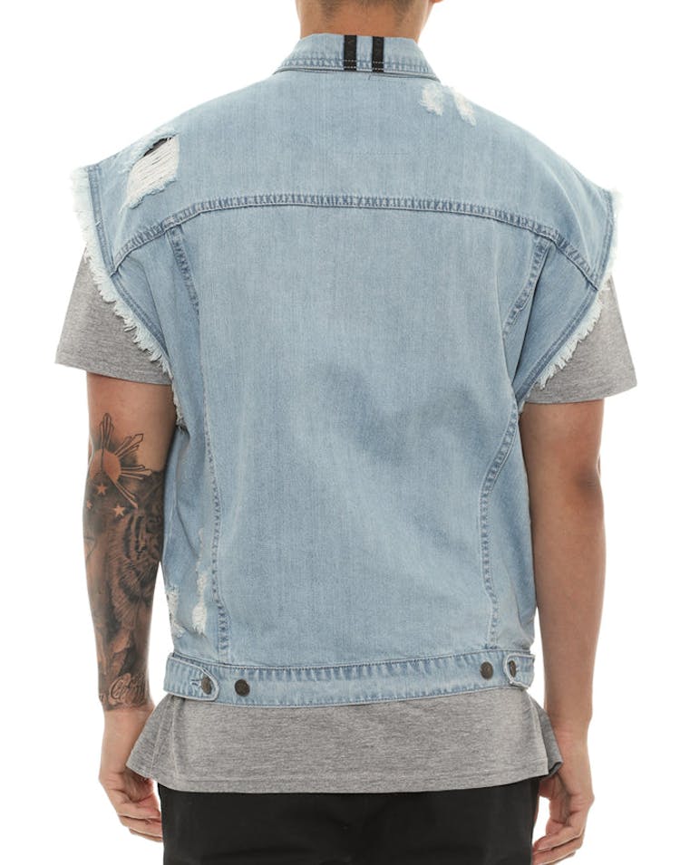 Saint Morta Oversized Denim Vest Light Blue