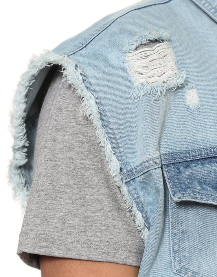 Saint Morta Oversized Denim Vest Light Blue