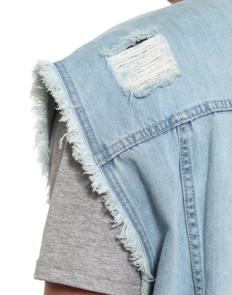 Saint Morta Oversized Denim Vest Light Blue