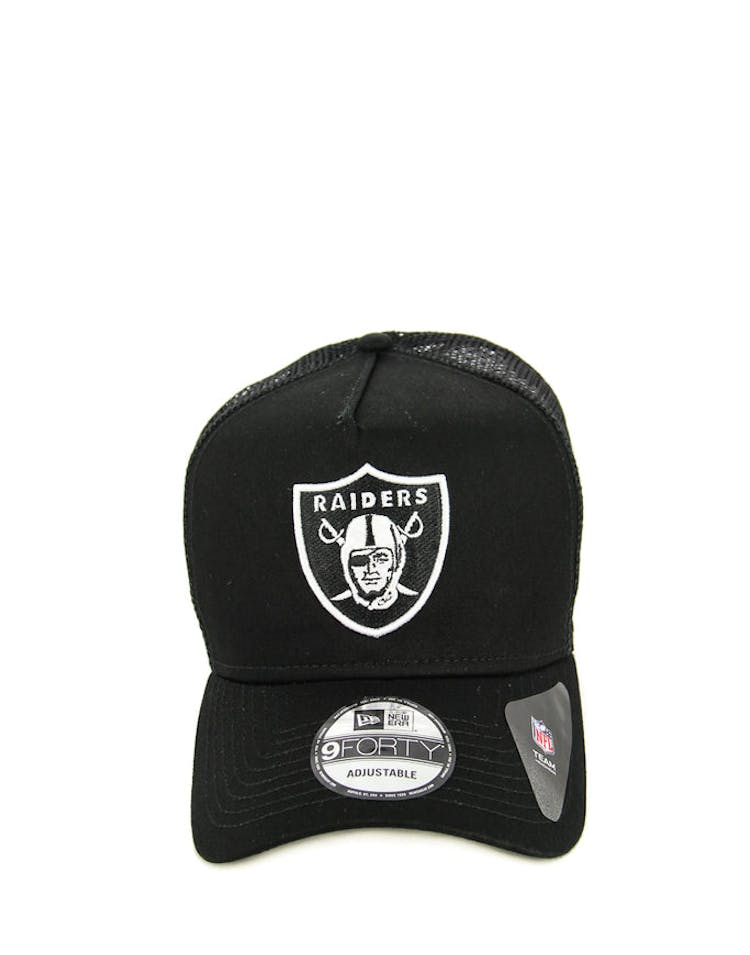 New Era Raiders 9FORTY A-Frame Trucker Black/white