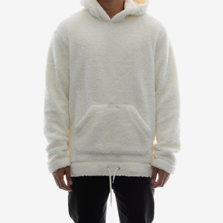 10 Deep Sherpa Fleece Hood Off White