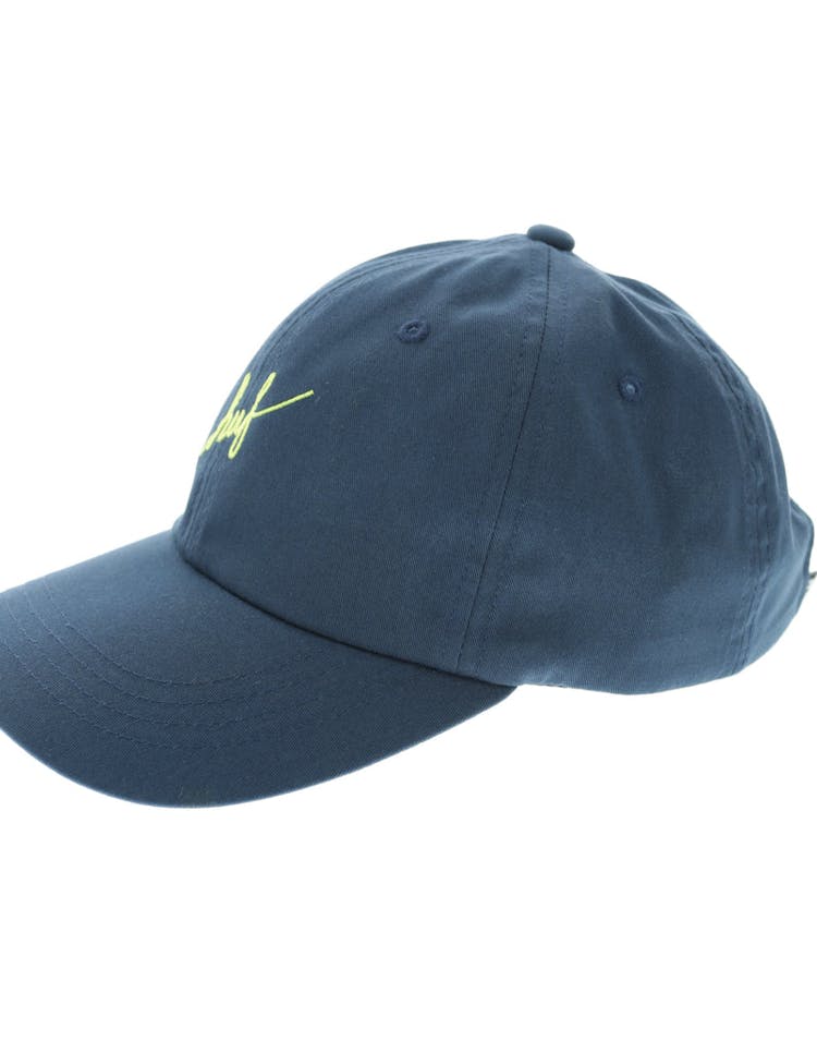 Huf Script Curved 6 Panel Strapback Navy