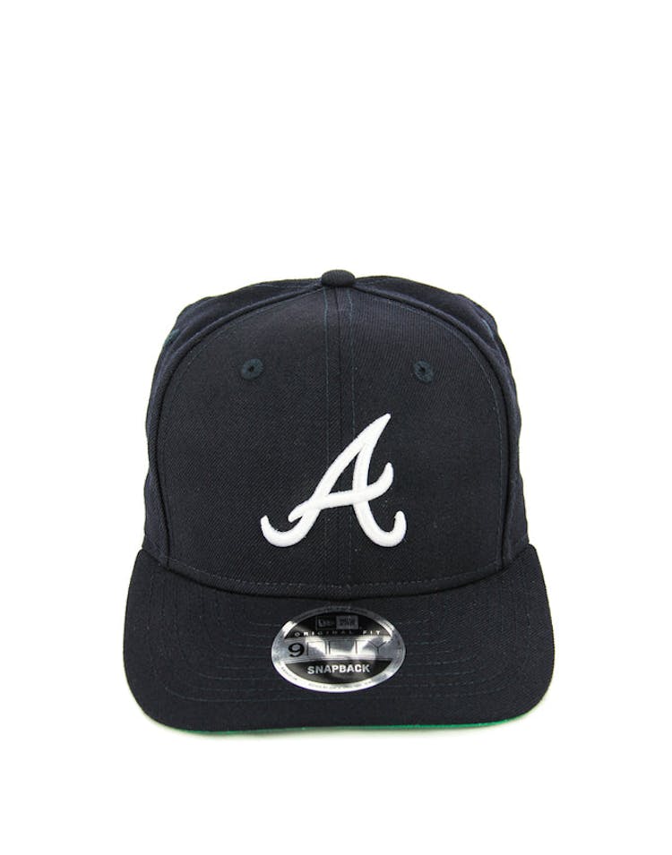 New Era Braves 9FIFTY Precurved Original Fit Snapback Navy/white