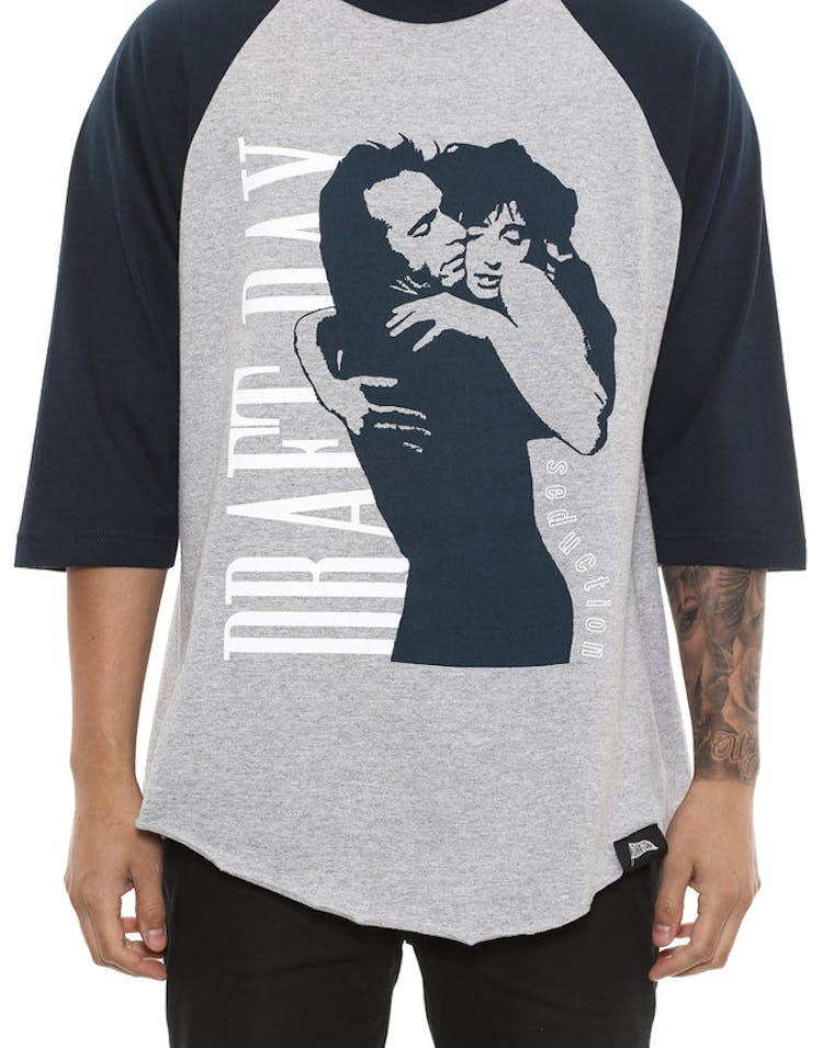 Draft Day Seduction Raglan Tee Grey/navy