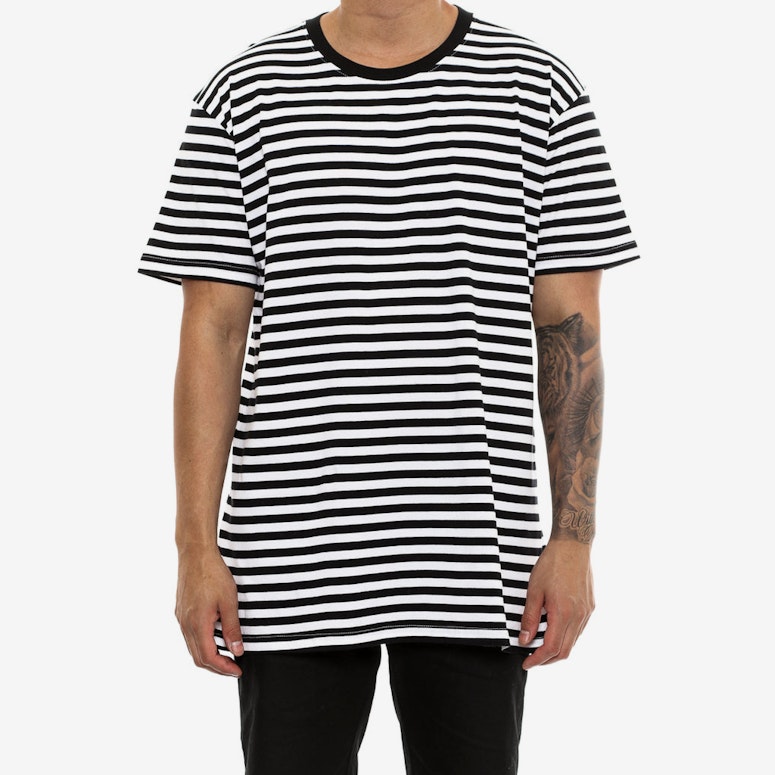 AS Colour Staple Stripe Tee Black/White