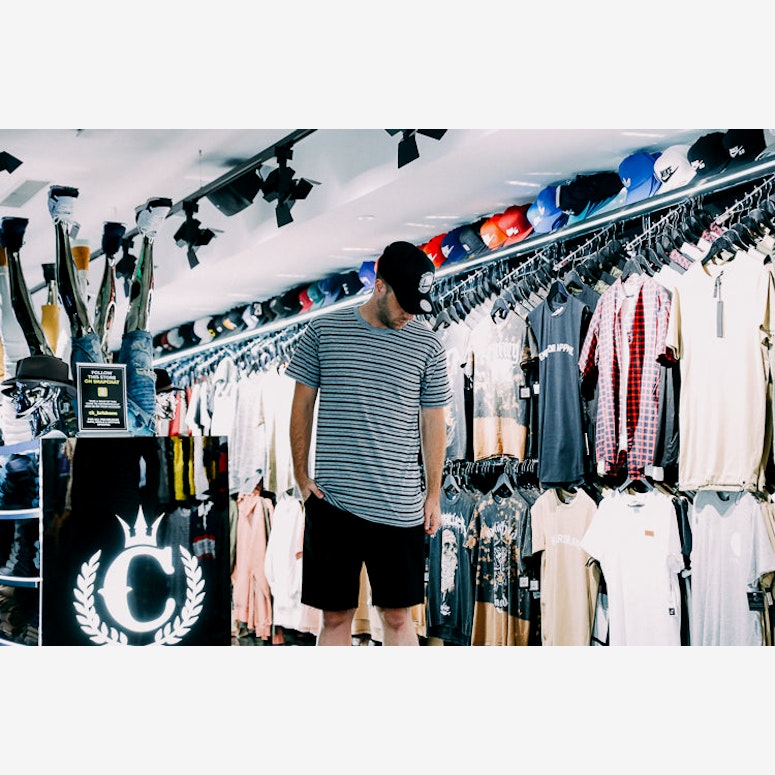 AS Colour Staple Stripe Tee Navy/White
