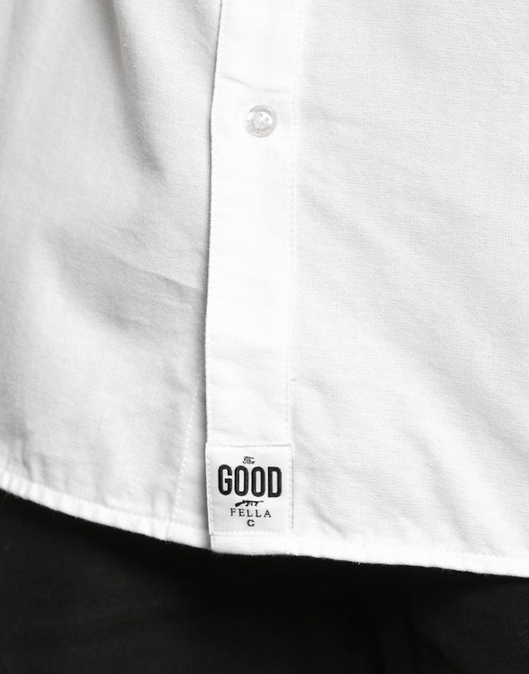 Crooks & Castles Good Fella Short Sleeve Button Up White